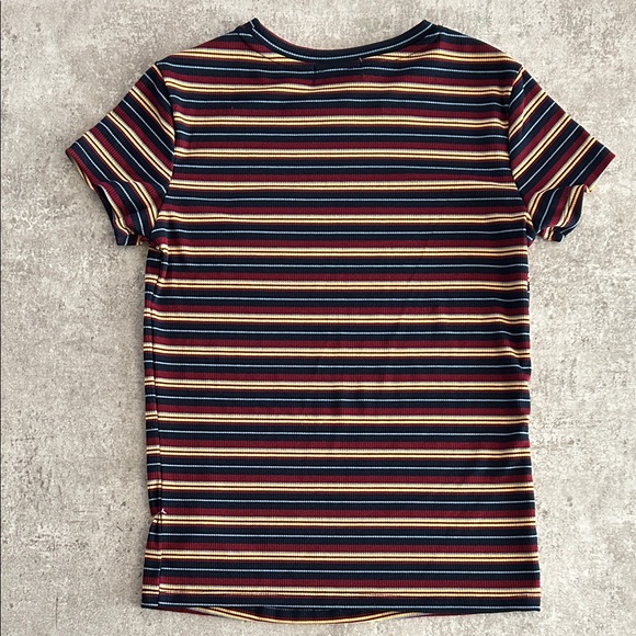 Fitted Striped Short Sleeve Tee - Multicolor - Picture 3 of 3